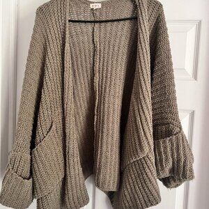 POL Green Chenille Chunky Cardigan